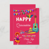 Einladung von Musical Quinceañera (Vorne/Hinten)