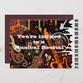 Einladung von Musikinstrumenten (Vorne/Hinten)