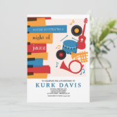 Einladung von Musikinstrumenten zum Geburtstag (Stehend Vorderseite)