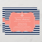 Einladung von Nautical Brautparty oder Babydusche (Vorne/Hinten)