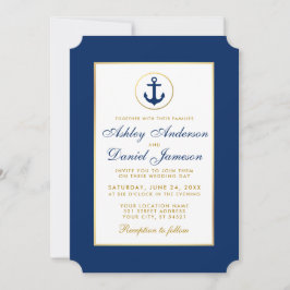 Einladung von Nautical Wedding Blue und Gold B