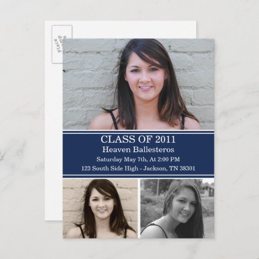 Einladung von Navy-Abschluss-Klasse (Vorne/Hinten)