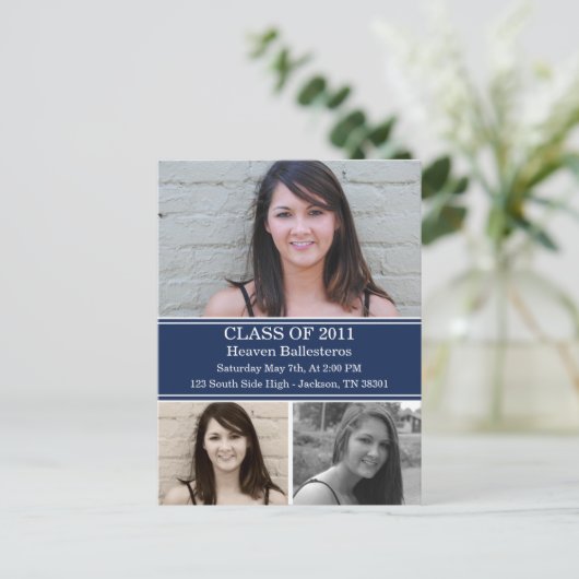 Einladung von Navy-Abschluss-Klasse (Stehend Vorderseite)