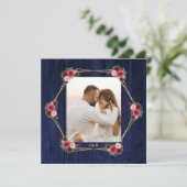 Einladung von Navy Blue Burgundy mit QR-Code (Stehend Vorderseite)