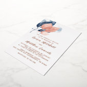 Einladung von Navy Blue & Rose Gold Wedding Foil (Gedreht)