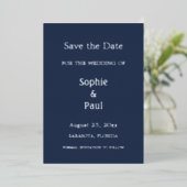 Einladung von Navy Blue Save the Date Foil (Stehend vorne)