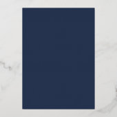Einladung von Navy Blue Save the Date Foil (Rückseite)