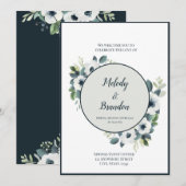 Einladung von Navy Blue und Sage (Vorne/Hinten)