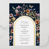 Einladung von Navy Boho Arch (Vorderseite)