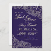 Einladung von Navy Floral (Vorderseite)