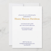 Einladung von Navy & Gold Funky Platsch Abschluss (Rückseite)