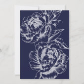 Einladung von Navy Peony Simple Wedding (Rückseite)