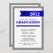 Einladung von Navy und Grauer Preppy-Abschluss (Vorne/Hinten)