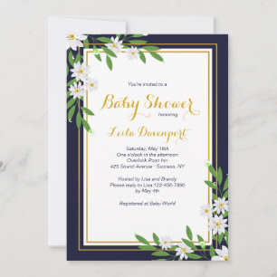 Einladung von Navy und White Floral