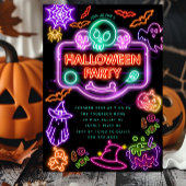 Einladung von Neon Halloween-Party