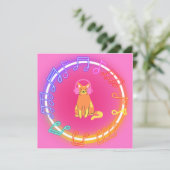 Einladung von Neon Music Cat (Stehend Vorderseite)