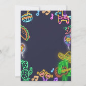 Einladung von Neon Taco zur mexikanischen Graduier (Rückseite)