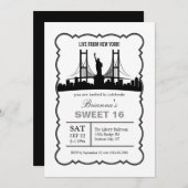 Einladung von New York 16 . Geburtstag (Vorne/Hinten)