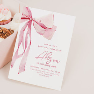Einladung von niedlich Bow Girl zum Geburtstag
