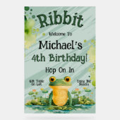 Einladung von niedlich Frog Birthday Party Acrylschild (Vorderseite)