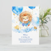 Einladung von niedlich Lion Birthday (Stehend Vorderseite)