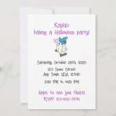 Einladung von niedlichen Eulen und Geisterhaus (Rückseite)