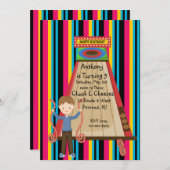 Einladung von Niedlichen, hellen und gestreiften B (Vorne/Hinten)