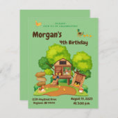 Einladung von niedlichen Hühnern und Enten (Vorne/Hinten)