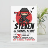 Einladung von Ninja zum Geburtstag, Einladung des (Stehend Vorderseite)