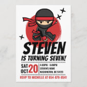 Einladung von Ninja zum Geburtstag, Einladung des (Vorderseite)