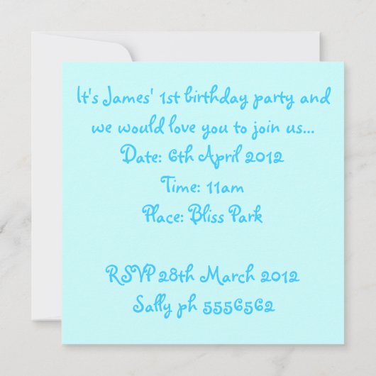 Einladung von Noahs Arche (Rückseite)