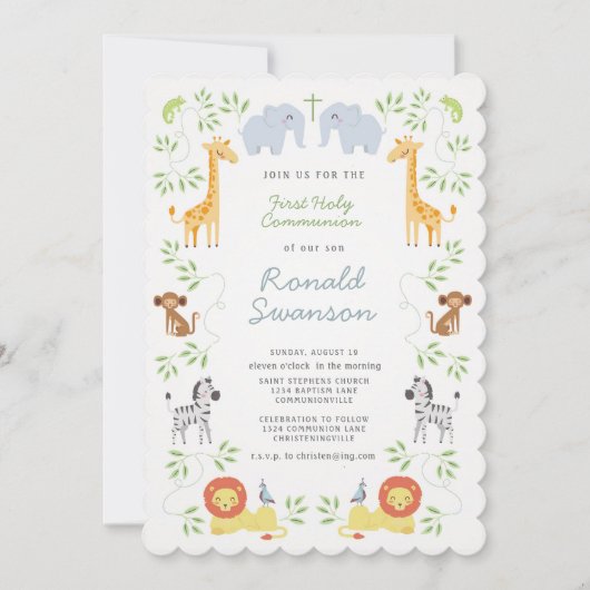 Einladung von Noah's Ark Animals (Vorderseite)