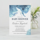 Einladung von Ocean Whale Baby Shower (Stehend Vorderseite)