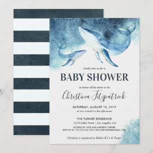 Einladung von Ocean Whale Baby Shower