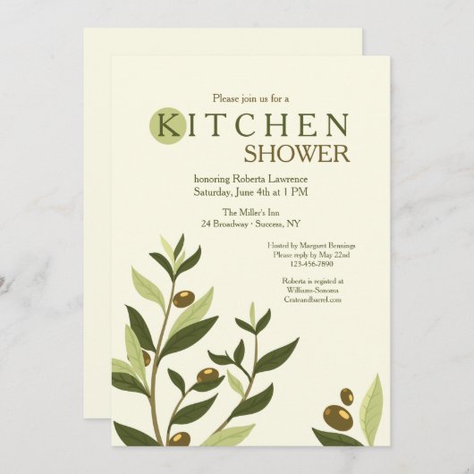 Einladung von Olivenzweigen (Vorne/Hinten)