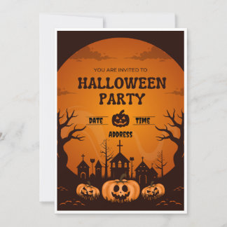 Einladung von Orange & Black Halloween-Party
