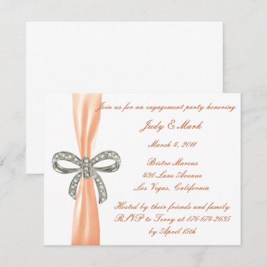 Einladung von Orange Diamond Bow (Vorne/Hinten)