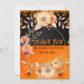 Einladung von Orange monochrome florale Boho (Vorderseite)