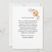 Einladung von Orange monochrome florale Boho (Rückseite)
