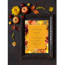 Einladung von Orange & Yellow Fall Floral Wedding