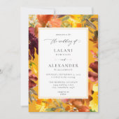 Einladung von Orange & Yellow Fall Floral Wedding (Vorderseite)
