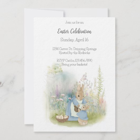 Einladung von OsterPeter Rabbit (Vorderseite)