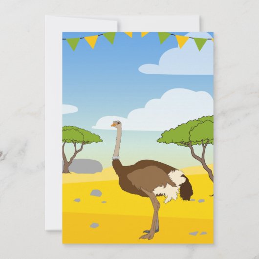 Einladung von Ostrich Birthday (Rückseite)