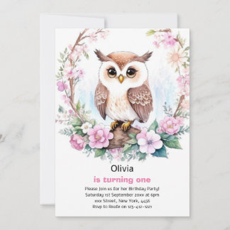 Einladung von Owl Girl zum ersten Geburtstag