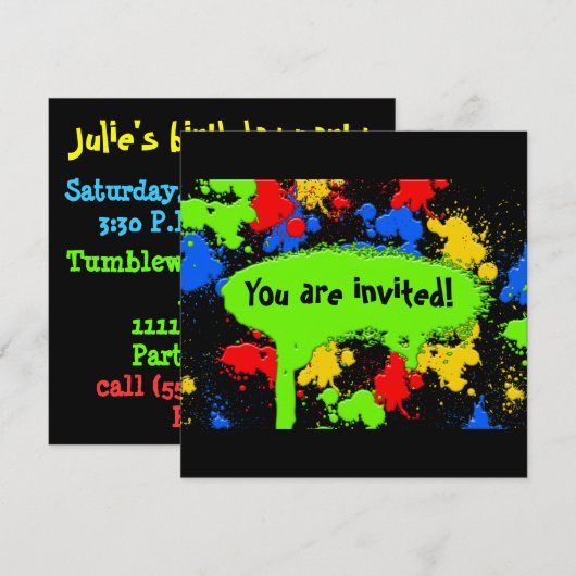 Einladung von Paint Ball (Vorne/Hinten)