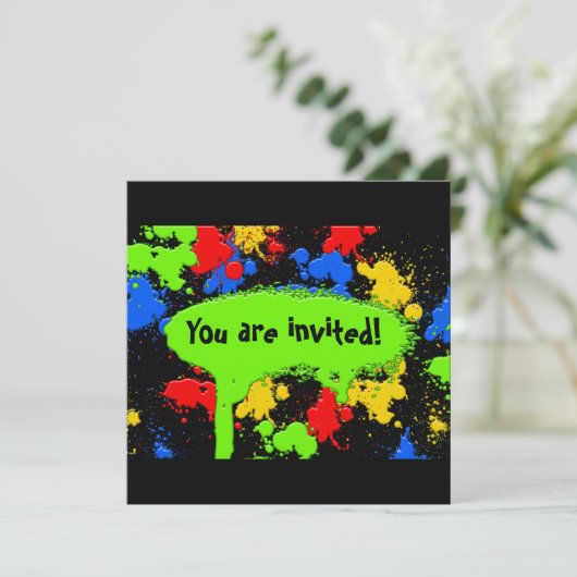 Einladung von Paint Ball (Stehend Vorderseite)