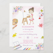 Einladung von Paint Girl zum Geburtstag (Vorne/Hinten)