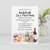 Einladung von Paint & Sip Junggeselinnen-Abschied (Stehend Vorderseite)