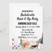 Einladung von Paint & Sip Junggeselinnen-Abschied (Vorne/Hinten)