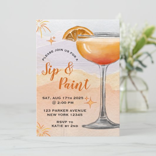 Einladung von Paint und Sip (Stehend Vorderseite)